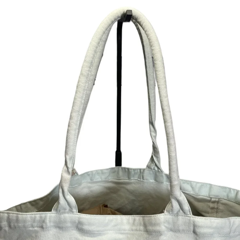 Athleta Tote Bag Blue Ombre Large Cotton Canvas Shopping Bag 19x13 Athleisure